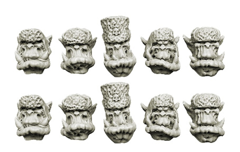10x Têtes d'Orcs Diables de l'Hiver (Orks Winter Devils Heads)