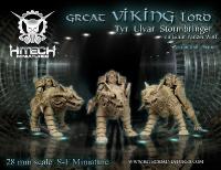 28SF008 Great Viking Lord Tyr Ulvar Stormbringer on Panzer Wolf 28mm